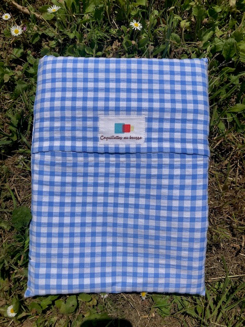 Sac de couchage Vichy bleu clair